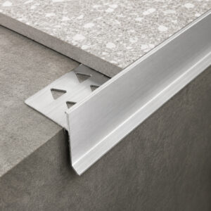 Application image of a Silver coloured Balcony tiling trim